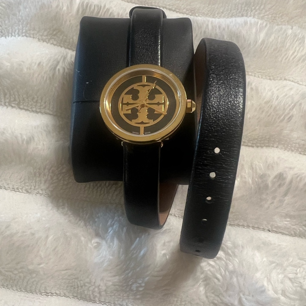 Tory Burch Black and Gold Bracelet Watch